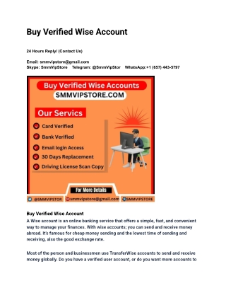 Buy Verified Wise Account