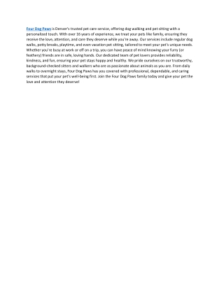 four dog paws is denver s trusted pet care
