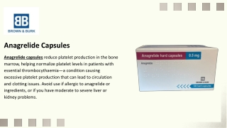 Anagrelide Capsules - Brown &amp; Burk