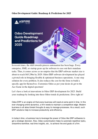 odoo development guide roadmap predictions