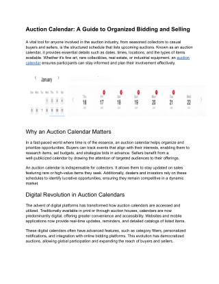 Auction Calendar_ A Guide to Organized Bidding and Selling