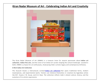 Kiran Nadar Museum of Art - Celebrating Indian Art and Creativity