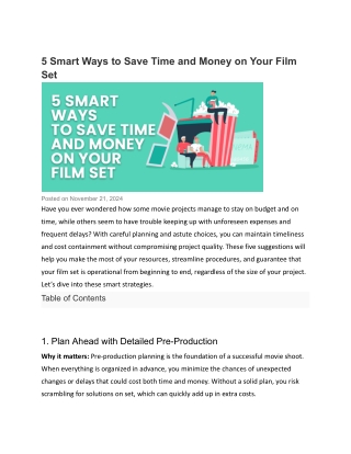 5 smart ways to save time and money on your film