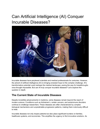 Can Artificial Intelligence (AI) Conquer Incurable Diseases