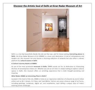 Discover the Artistic Soul of Delhi at Kiran Nadar Museum of Art