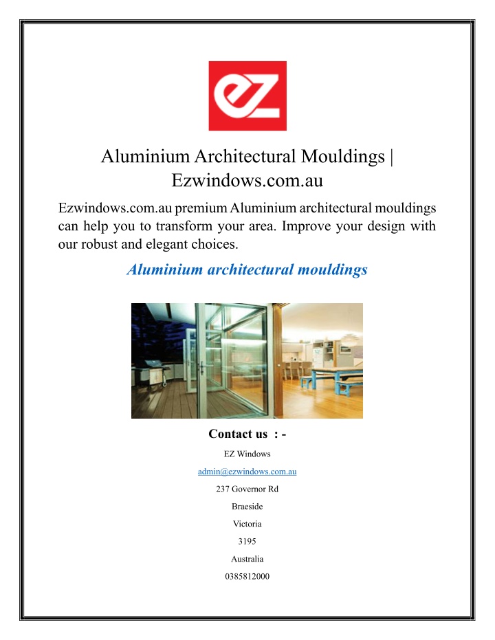 aluminium architectural mouldings ezwindows com au