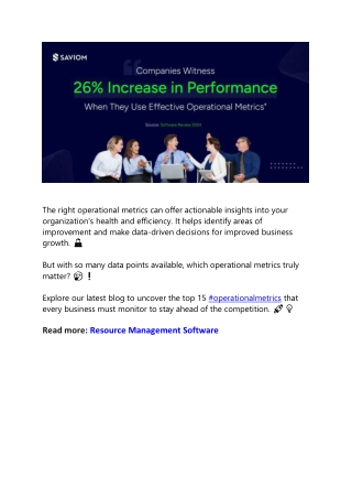 Top 15 Operational Metrics That a Business Should Monitor