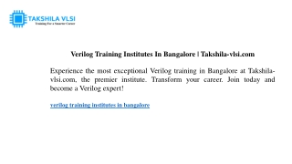 verilog training institutes in bangalore takshila