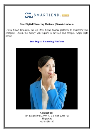 sme digital financing platform smart lend com