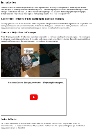 Case study : succès d’une campagne digitale engagée