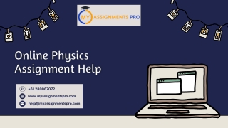 Online Physics Assignment Help | Myassignmentpro