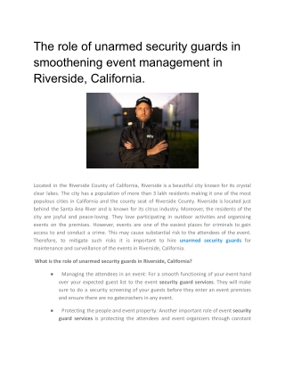 the role of unarmed security guards