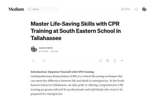 Master Life-Saving Skills with CPR Training at South Eastern School in Tallahassee