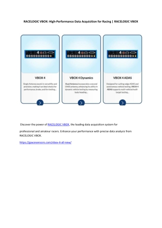 racelogic vbox high performance data acquisition