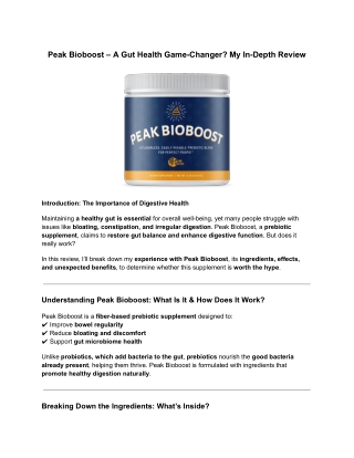 peak bioboost a gut health game changer