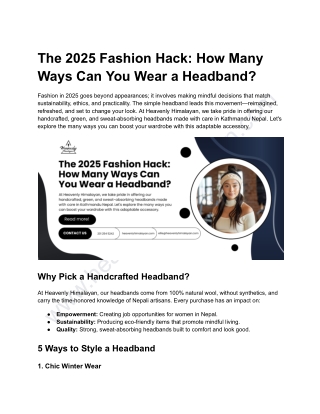 The 2025 Fashion Hack_ How Many Ways Can You Wear a Headband