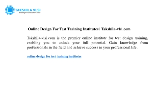 online design for test training institutes