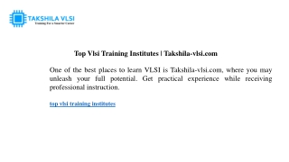 top vlsi training institutes takshila vlsi com