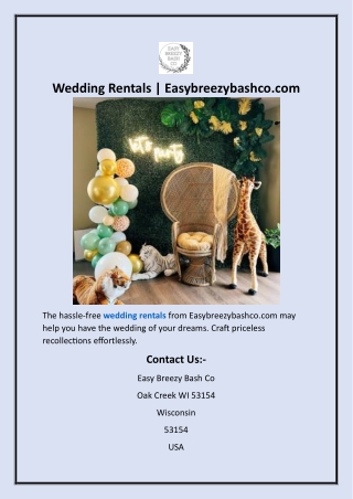 Wedding Rentals Easybreezybashco.com