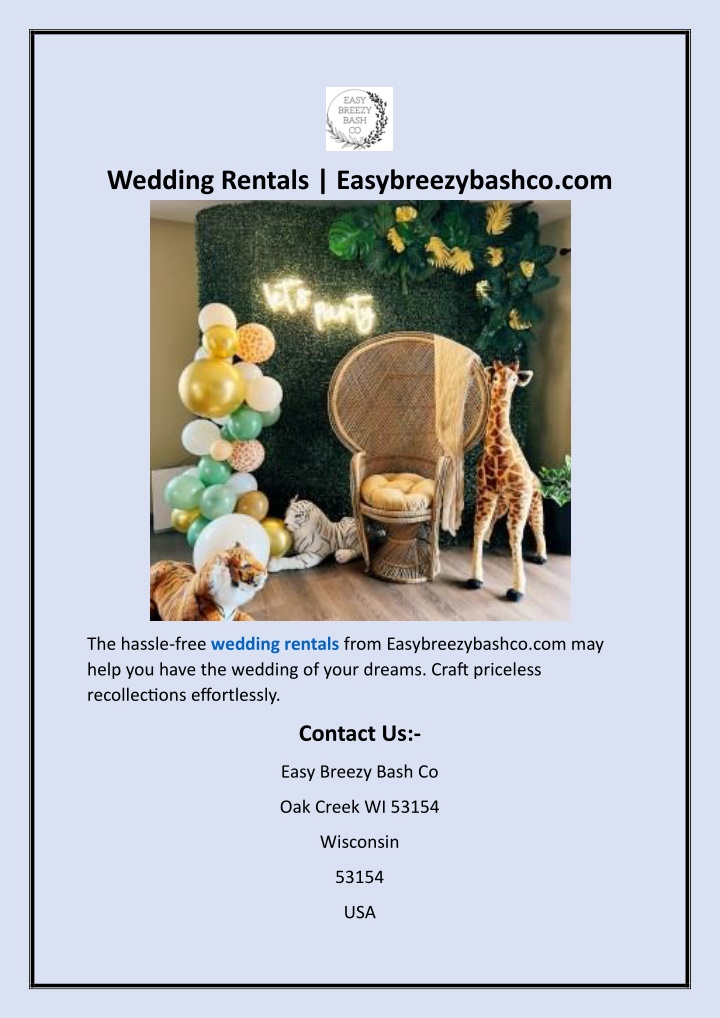 wedding rentals easybreezybashco com