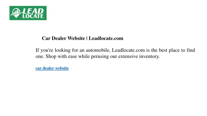 car dealer website leadlocate com