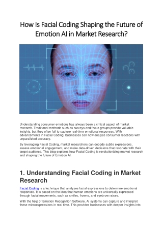 How Is Facial Coding Shaping the Future of Emotion AI in Market Research