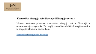 Kozmetična kirurgija roke Slovenija Kirurgija-novak.si
