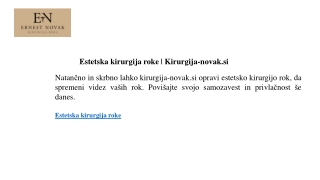 Estetska kirurgija roke Kirurgija-novak.si