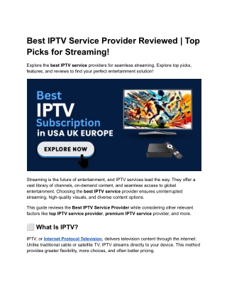 best iptv service provider reviewed top picks