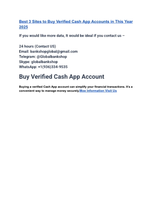 Best 3 Sites to Buy Verified Cash App Accounts in This Year 2025