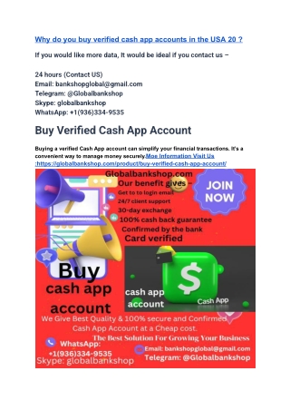 Why do you buy verified cash app accounts in the USA 20 _