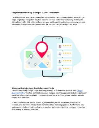 google maps marketing strategies to drive local