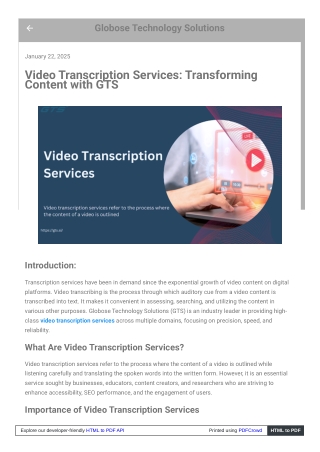 Video Transcription Services Transforming Content with GTS