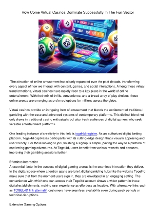 how come virtual casinos dominate successfully