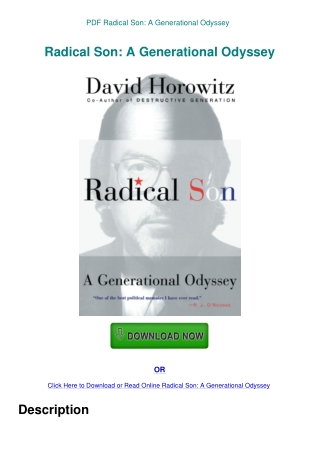 PDF Radical Son A Generational Odyssey