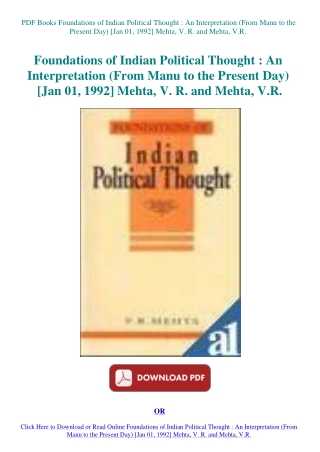 PDF Books Foundations of Indian Political Thought  An Interpretation (From Manu to the Present Day)