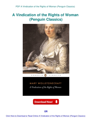 PDF A Vindication of the Rights of Woman (Penguin Classics)