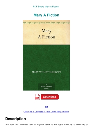 PDF Books Mary A Fiction