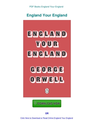 PDF Books England Your England
