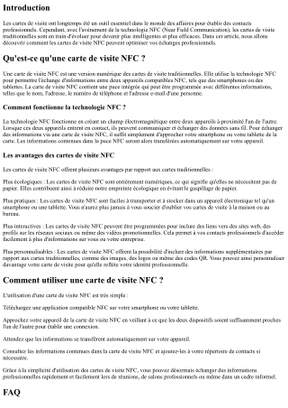 Découvrez comment les cartes de visite NFC optimisent vos échanges professionnel