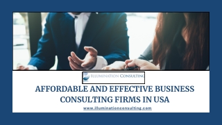 Affordable and Effective Business Consulting Firms in USA