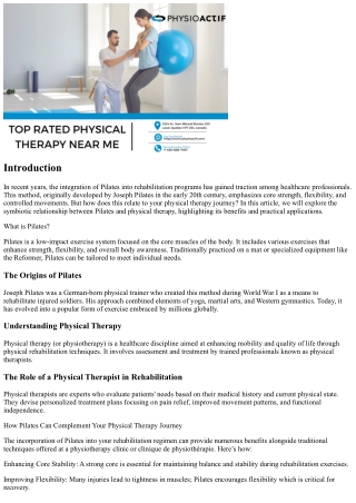 “How Pilates Can Complement Your Physical Therapy Journey”
