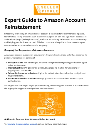 Expert Guide to Amazon Account Reinstatement