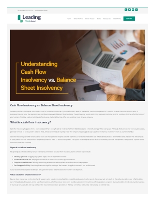 Cash Flow Insolvency vs. Balance Sheet Insolvency