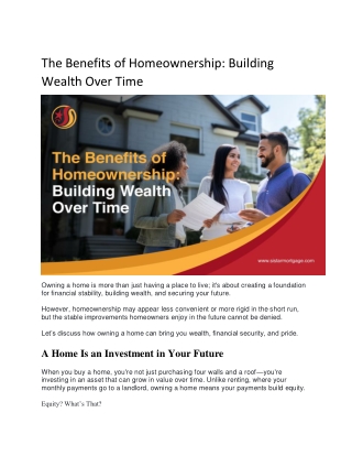 The Benefits of Homeownership