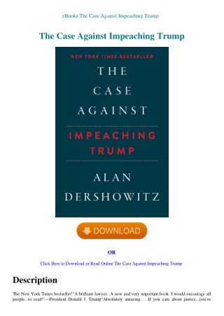 eBooks The Case Against Impeaching Trump