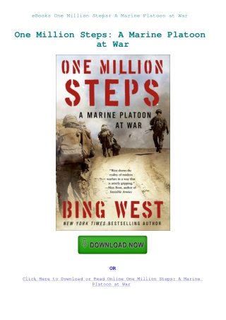 eBooks One Million Steps A Marine Platoon at War