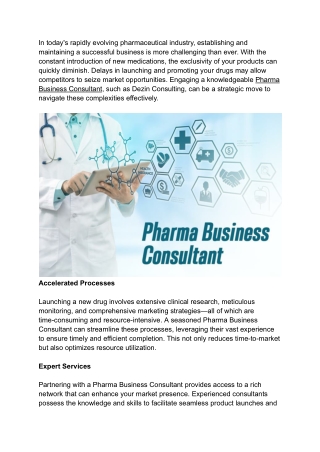 _Best Pharma Business Consultant  _ Dezin Consulting