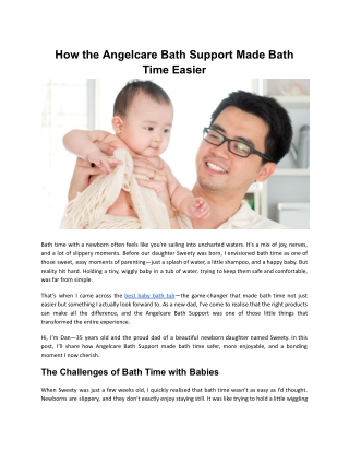 how the angelcare bath support made bath time