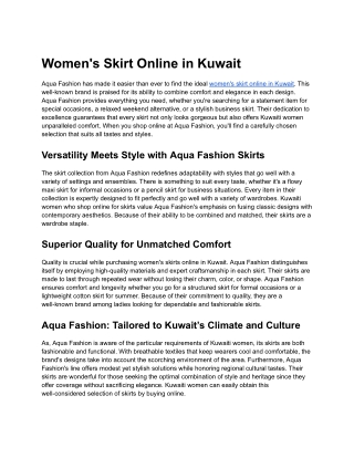 Women's Skirt Online in Kuwait